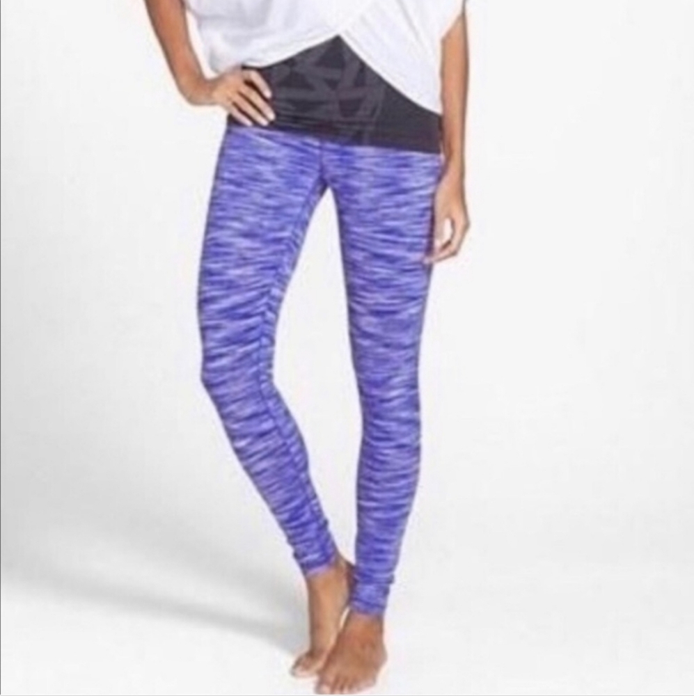 Womens ZELLA Purple Striped Heathered Leggings Size S